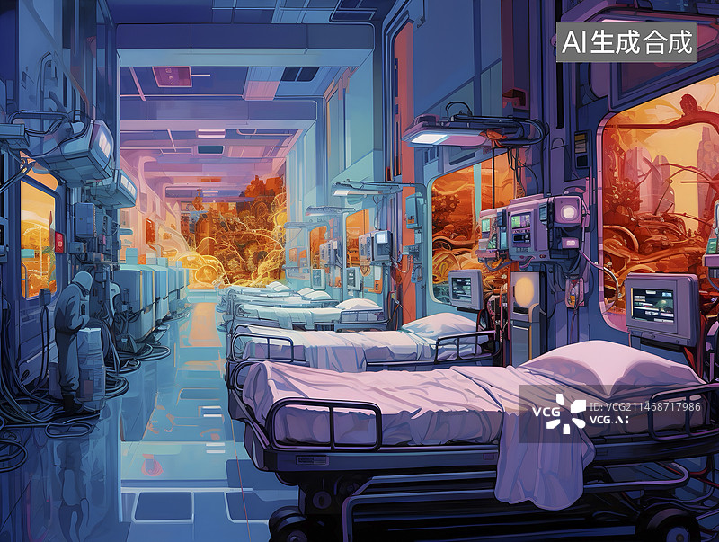 【AI数字艺术】科幻未来医院图片素材