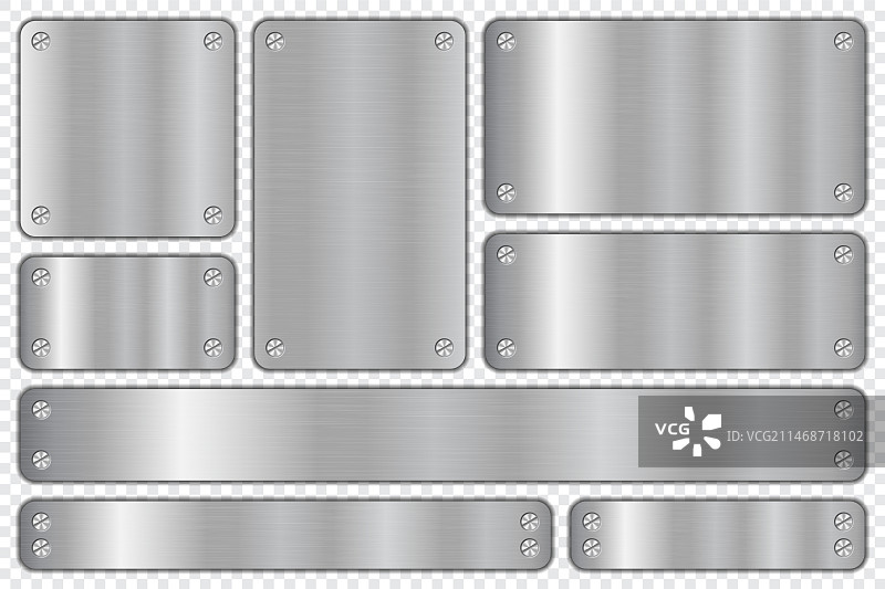 带金属螺丝的拉丝钢标志框架图片素材