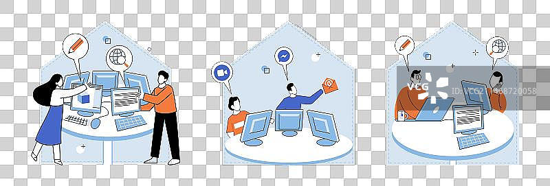 数字化转型的电脑实验室图片素材