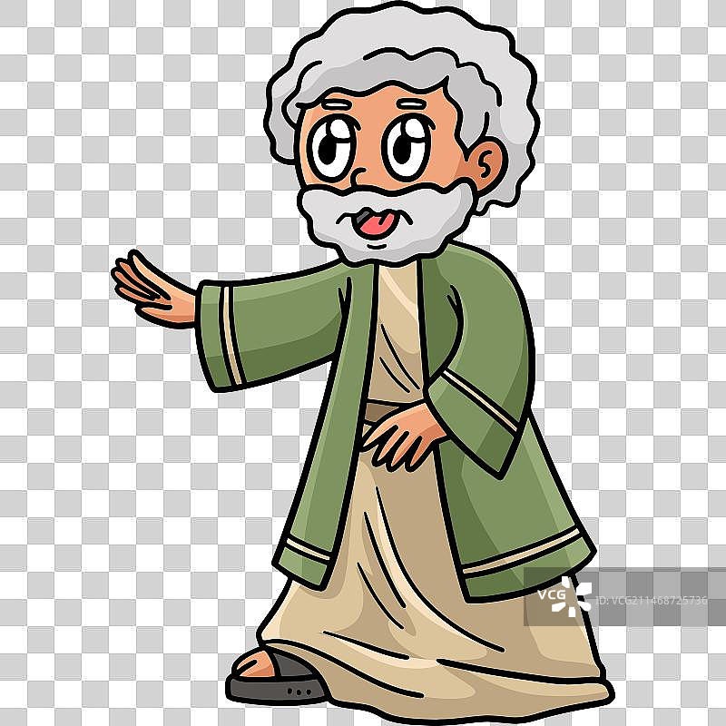 基督教摩西卡通彩色剪贴画图片素材