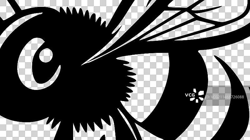 蜜蜂黑白矢量图图片素材