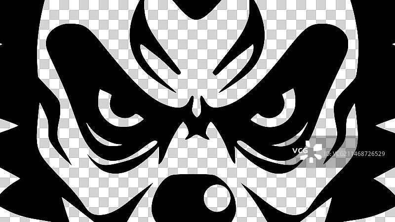 小丑 - 黑白隔离图标图片素材