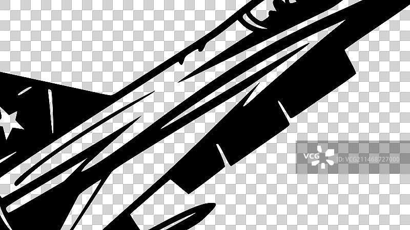 战斗机 - 简约剪影图片素材