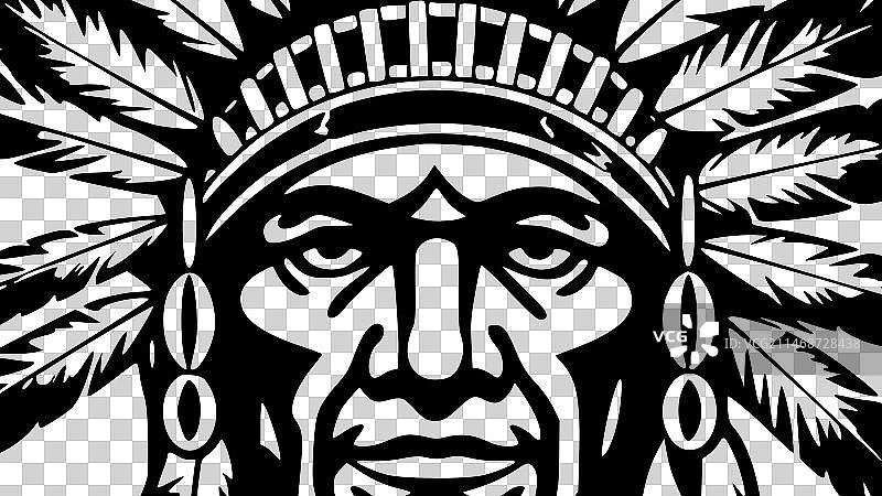 印度酋长极简扁平风logo图片素材