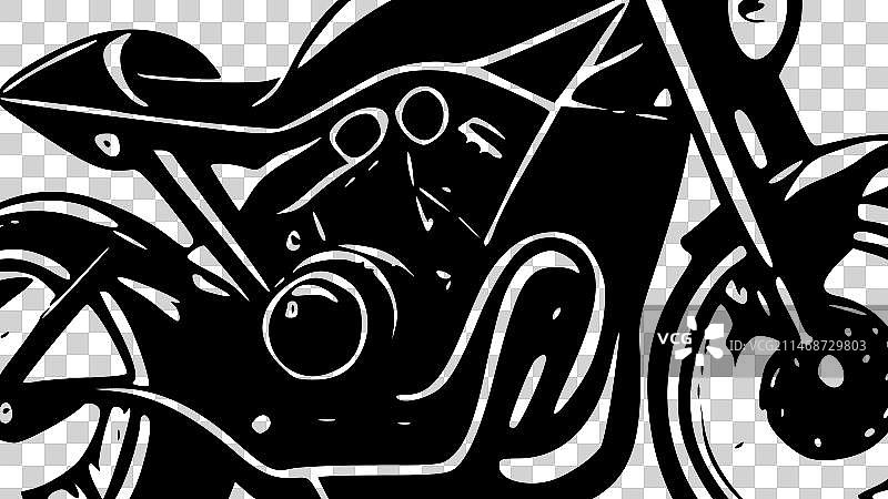 摩托车黑白隔离图标图片素材