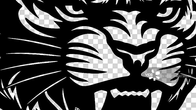 黑白美洲豹图标图片素材