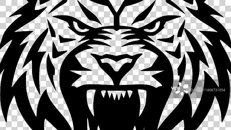 老虎-极简主义和简单的轮廓图片素材