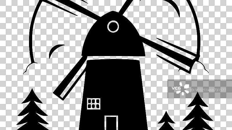 风车 - 简约扁平风logo图片素材