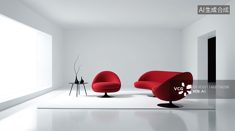 【AI数字艺术】先锋风格极简主义空间设计图片素材