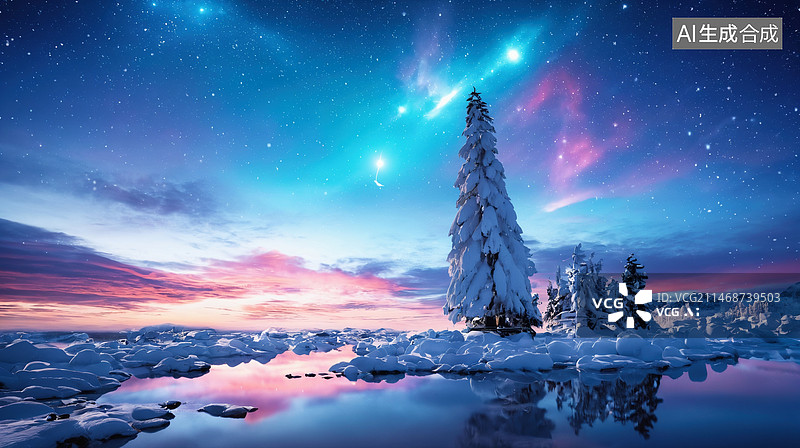 【AI数字艺术】冰雪世界冬季风景图片素材