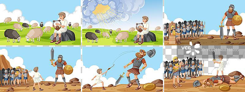 宗教大卫与歌利亚系列场景图片素材