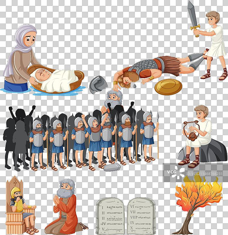 《圣经》故事中的卡通人物摩西图片素材