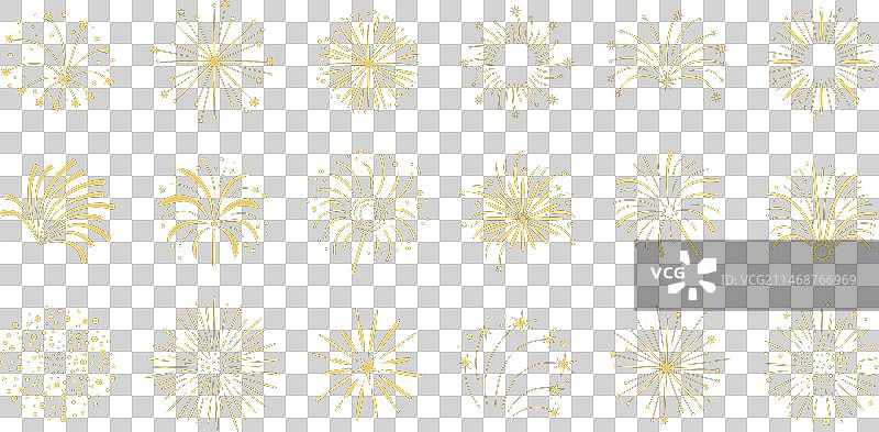 金色烟花节日素材合集图片素材