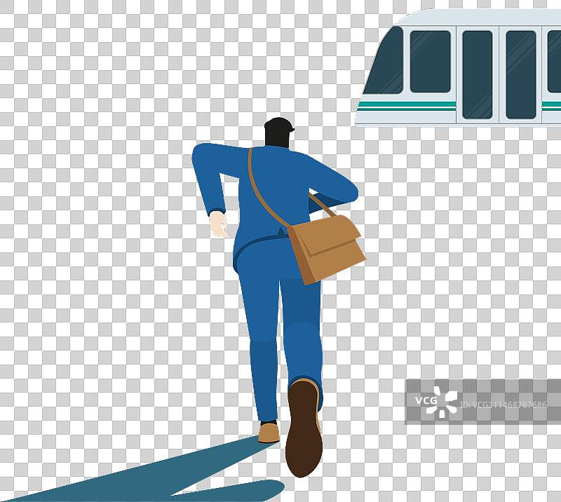 商务男士跑向公共交通图片素材