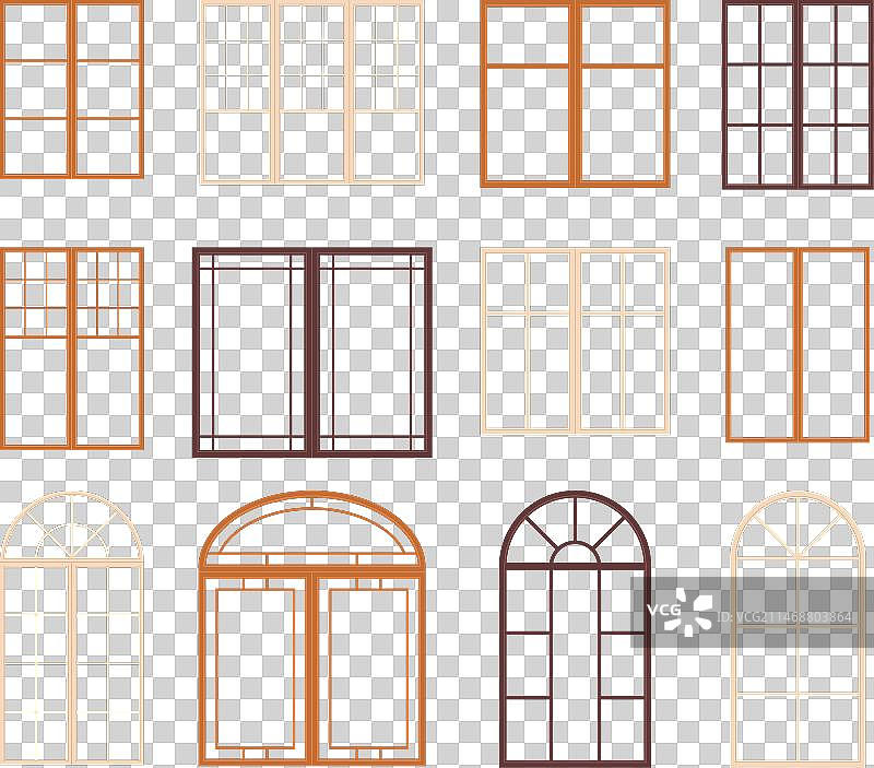 一套不同尺寸的窗框图片素材