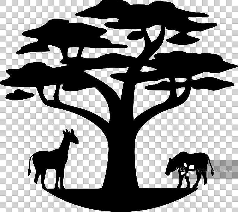 非洲 - 黑白隔离图标图片素材