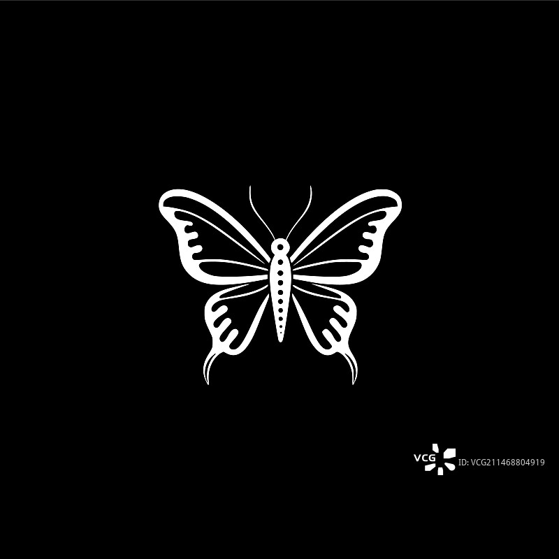 蝴蝶-极简主义和简单的轮廓图片素材