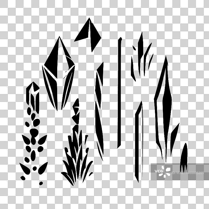 黑白水晶隔离图标图片素材