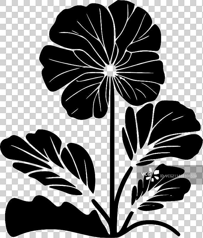 黑色和白色孤立的报春花图标图片素材