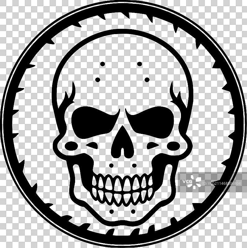 头骨-黑色和白色图片素材