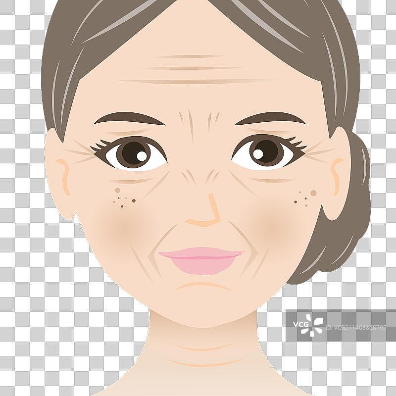 有面部皱纹的妇女图片素材