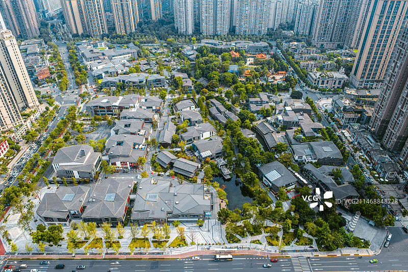 航拍成都铁像寺水街图片素材