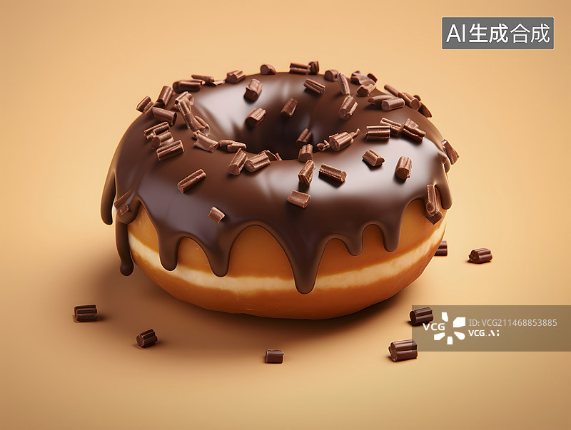 【AI数字艺术】巧克力甜甜圈图片素材