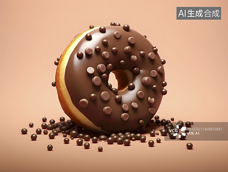 【AI数字艺术】巧克力甜甜圈图片素材