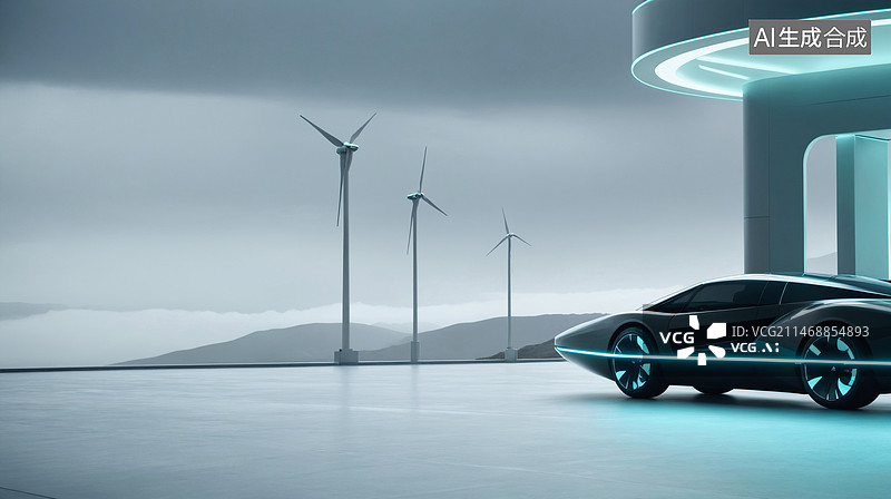 【AI数字艺术】新能源概念车壁纸图片素材