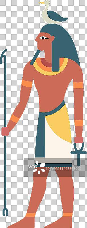 埃及神祇盖布扁平设计图片素材