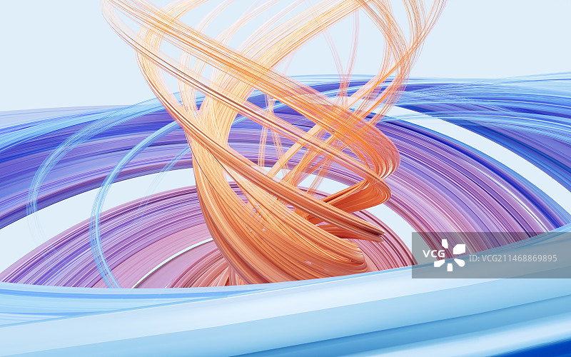抽象流动的曲线3D渲染图片素材