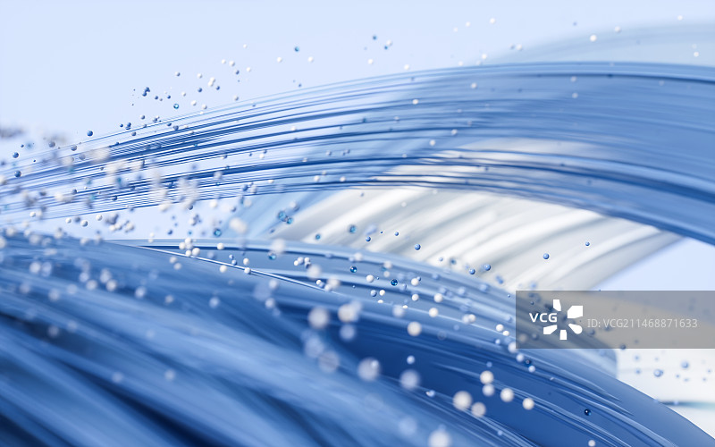 流动的粒子与曲线3D渲染图片素材