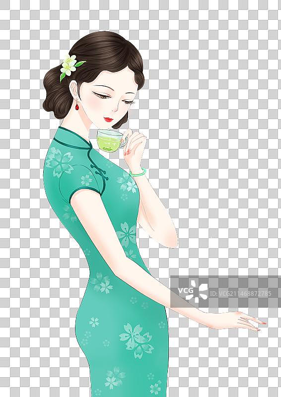 民国风旗袍美人图片素材