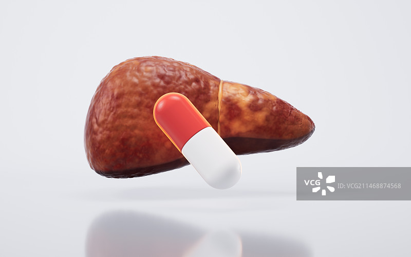 脂肪肝与生物医学3D渲染图片素材