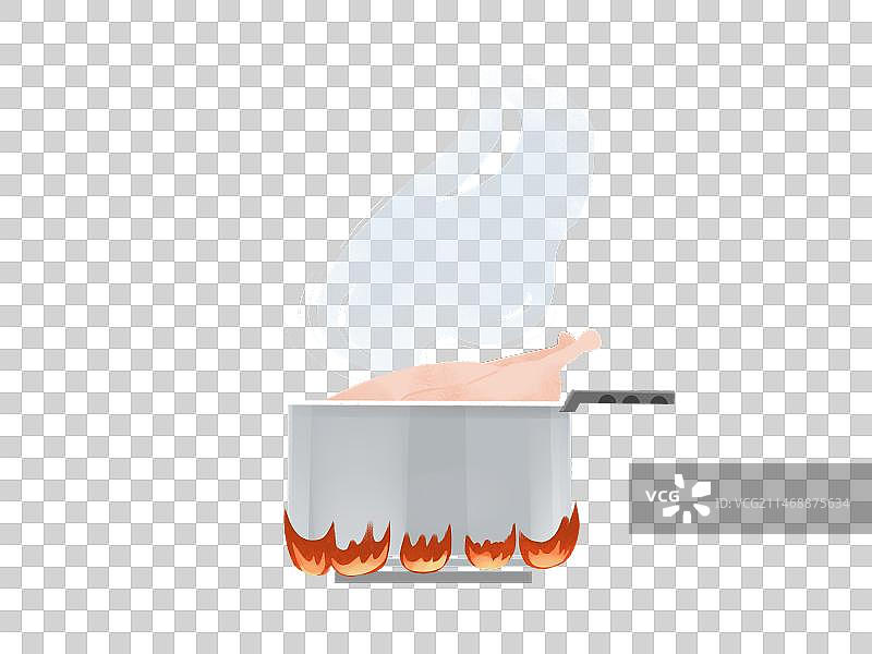 点燃的燃气灶上冒着热气的炖锅图片素材