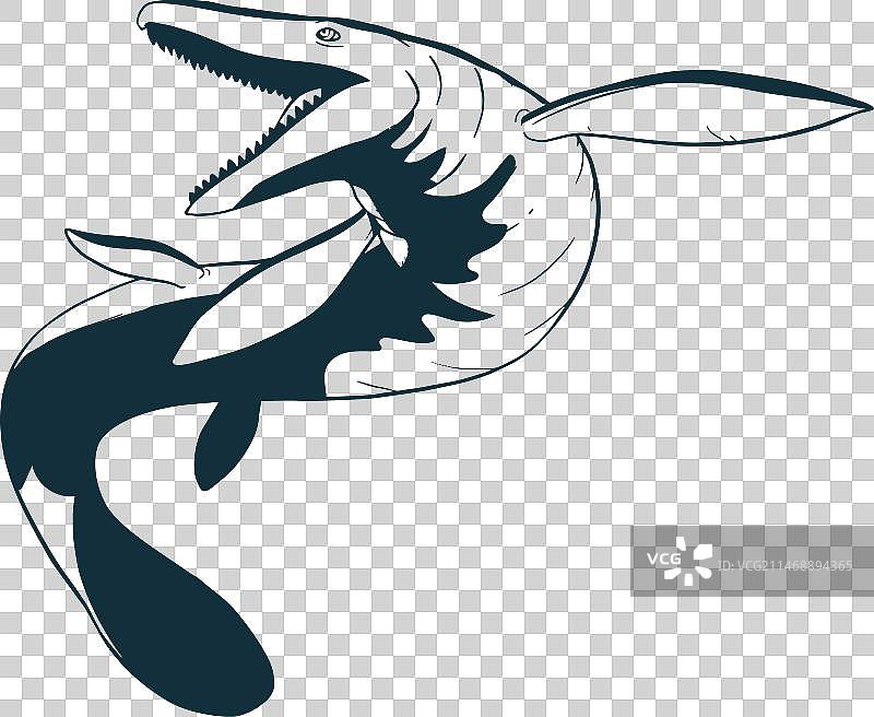 蜥蜴沧龙手绘插画图片素材