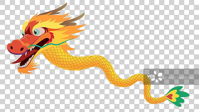 十二生肖龙年2024年新年新春春节过年过节节日庆祝活动庙会舞龙灯民风民俗元素插画图片素材