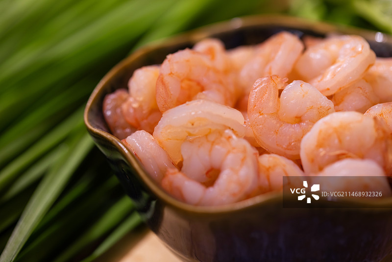 碗里的虾仁特写图片素材