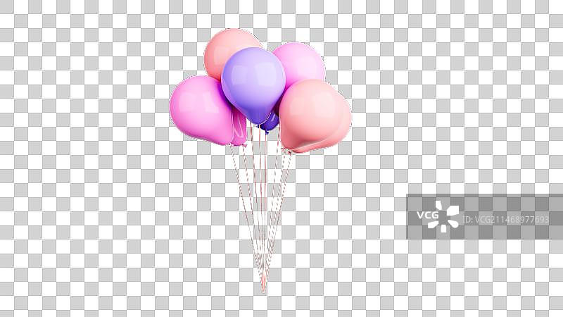 白色背景下彩色气球的特写镜头图片素材