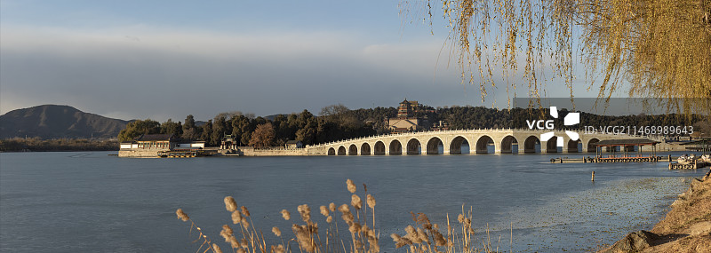 初冬的北京颐和园全景图图片素材