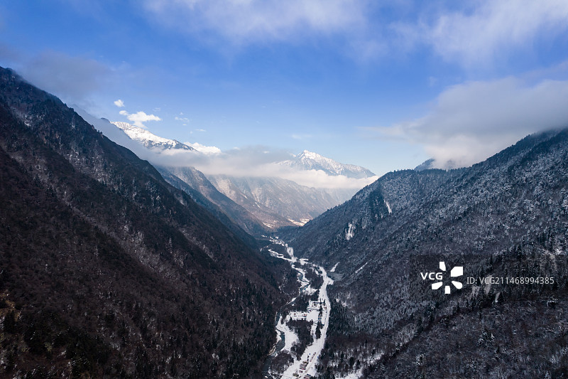 四川阿坝州理县纳山冬季航拍图片素材