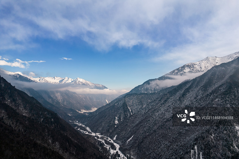 四川阿坝州理县纳山冬季航拍图片素材