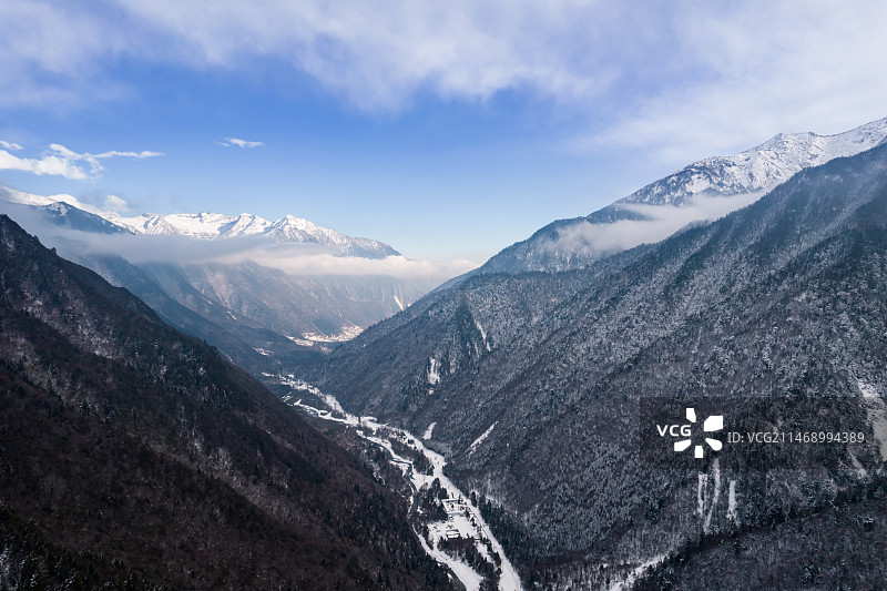 四川阿坝州理县纳山冬季航拍图片素材