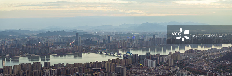 杭州上城区望江门西湖风光航拍图片素材