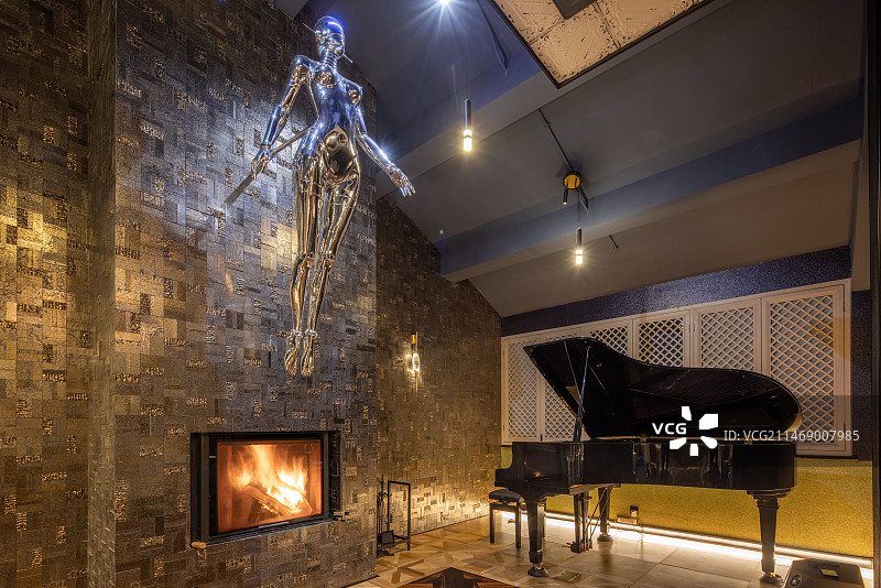 餐厅礼堂会所三角钢琴房间图片素材