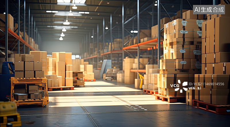 【AI数字艺术】仓储物流仓库图片素材