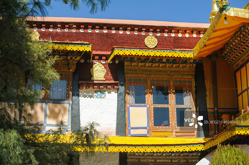 西藏拉萨罗布林卡 西藏人造园林夏宫图片素材