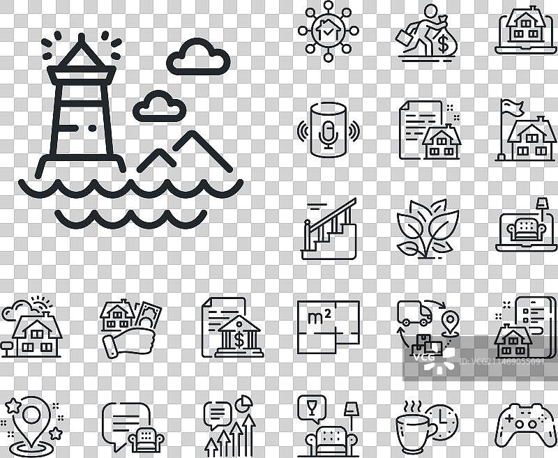 灯塔线图标烽火台标志图片素材