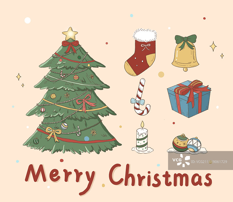 圣诞节贴纸图片素材