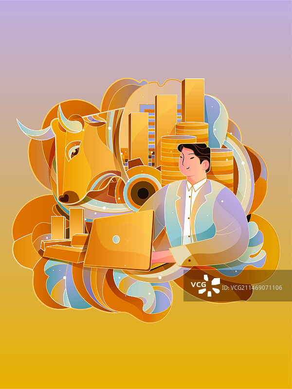 金融主题插画图片素材